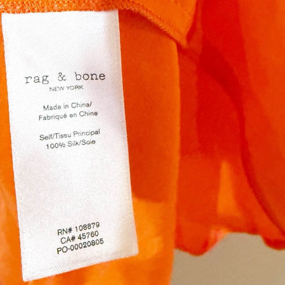 Rag & Bone Odette Side Drape Silk Orange Drape Effect Midi Dress BlairEadieBee S - Picture 9 of 15